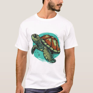 T-shirt Illustration vectorielle de belle tortue marine