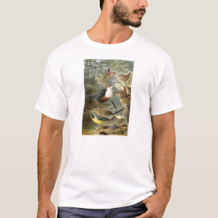 T-shirt Illustration vintage colorée de chemise d'oiseaux