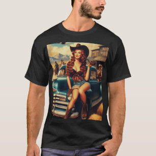 T-shirt Illustration vintage Country Girl