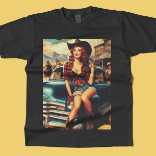 T-shirt Illustration vintage Country Girl