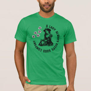 T-shirt Illustration Vintage de Dame Sorcière et Chien 