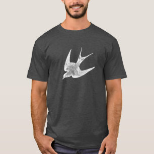 T-shirt Illustration vintage d'hirondelle - oiseau 1800's