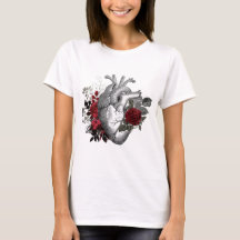 Illustration vintage du coeur avec des roses rouge