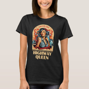 T-shirt Illustration Vintage Highway Queen - Camionnette