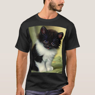 T-shirt Illustration vintage Tuxedo Kitten