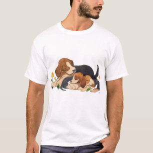 T-shirt Illustrations aquarelles de chiens Beagle mignons 