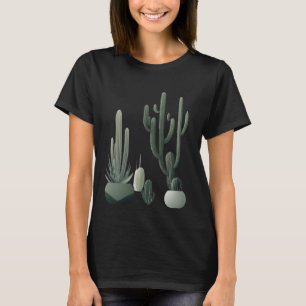 T-shirt Illustrations minimalistes de cactus aux lignes ép