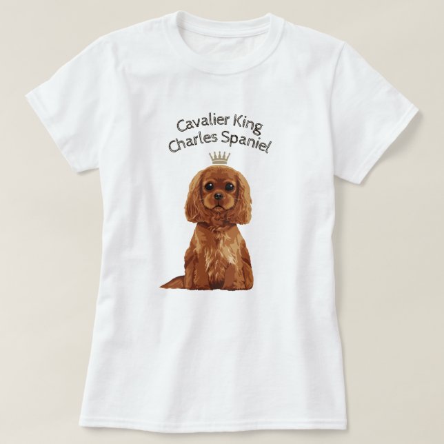 T-shirt illustré cavalier d'épagneul du Roi (Design devant)