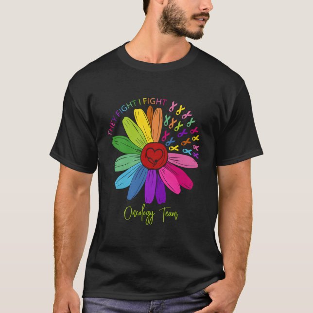 T-shirt Ils combattent Je Lutte Oncologie Équipe Oncologie (Devant)