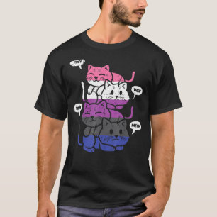 T-shirt Ils Leur Eux Meow Chats Pronouns Lgbtq Genderflu