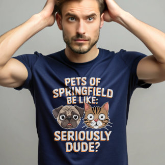 T-shirt Ils mangent les chiens chats Springfield Animaux