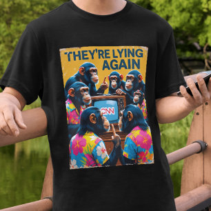 T-shirt Ils mentent encore Tee Anti Guerre Fake News Vinta