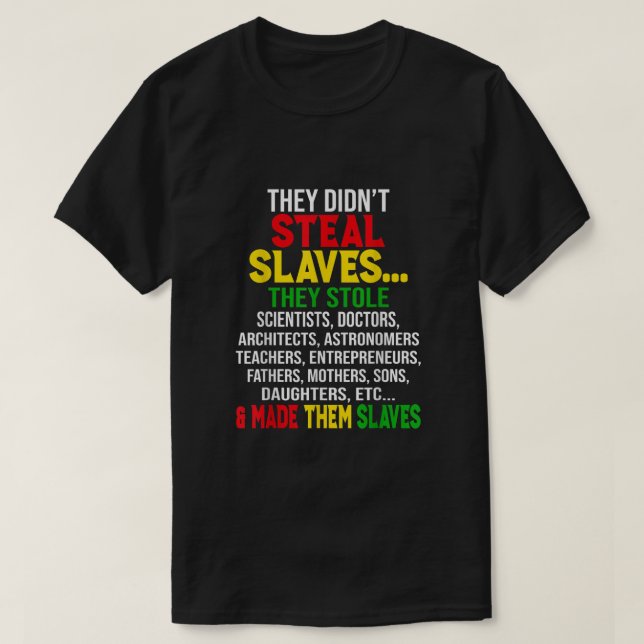 T-shirt Ils N'Ont Pas Volé Esclaves Black History Mois Mel (Design devant)