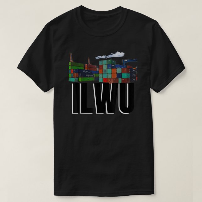 T-shirt Ilwu Container Yard Cloudy Longshore  (Design devant)