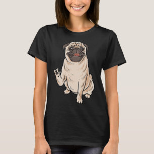 T-shirt Ily Pug Chien Asl Geste De La Main Malentendant Pe