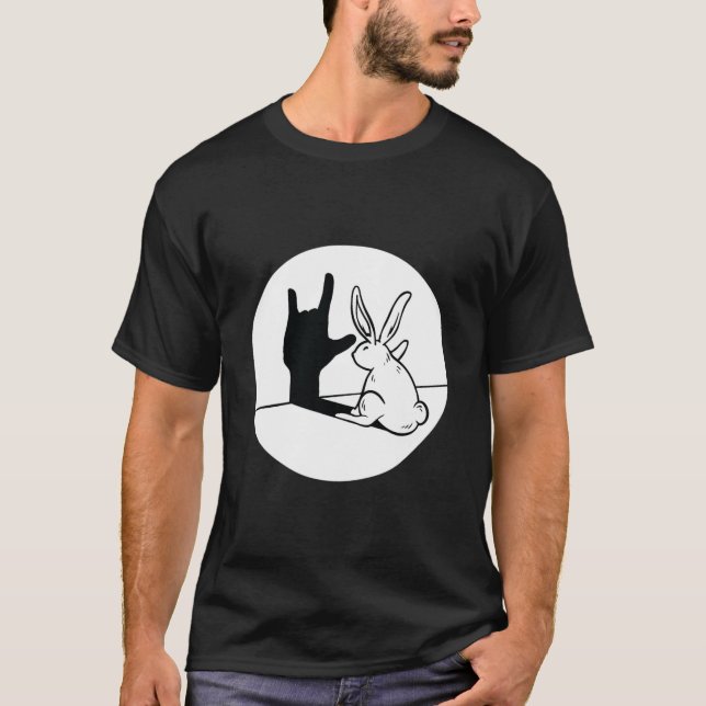 T-shirt ILY Rabbit ASL Geste MAIN Sourde Perte d'audition  (Devant)