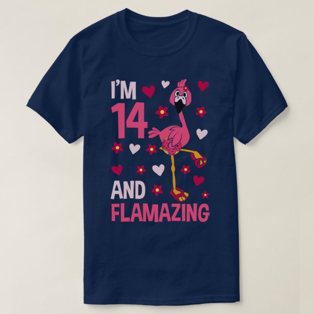 T-shirt Im 14 et Flamant rose flamand (Design devant)