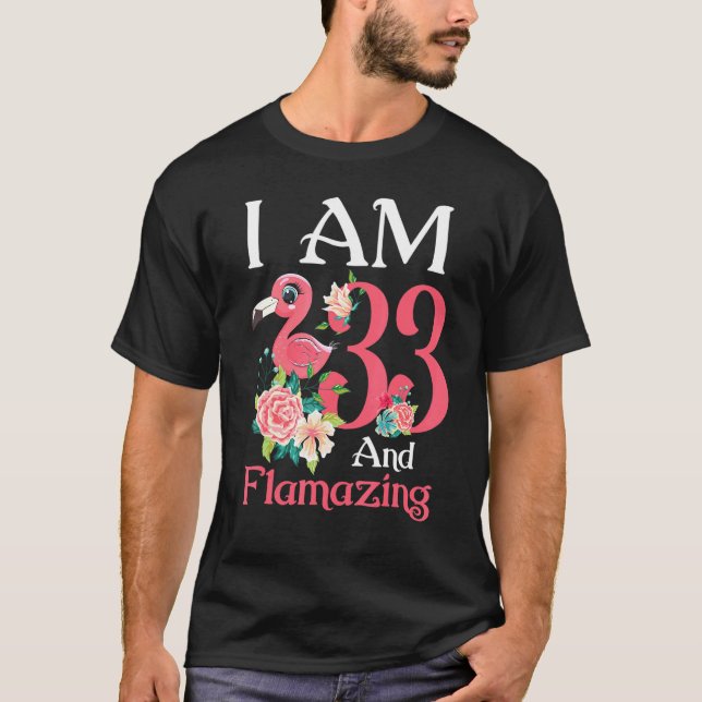 T-shirt Im 33 Et Flamazing Flamant rose 33e Anniversaire F (Devant)