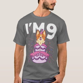 T-shirt Im 9 Anniversaire Chien Party Enfants 9e anniversa
