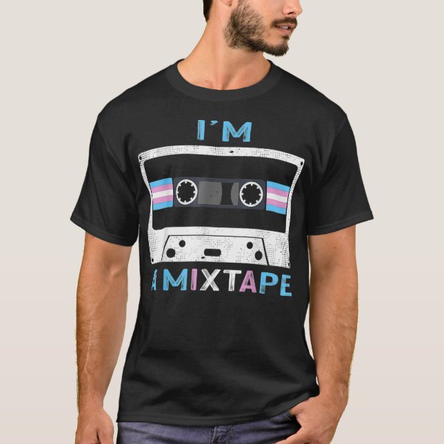 T-shirt Im A Mixtape Transgender Pride Drapeau LGBTQ Retro (Devant)