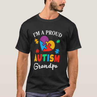 T-shirt I'm A Proud Autism Grandpa Autism Awareness Heart