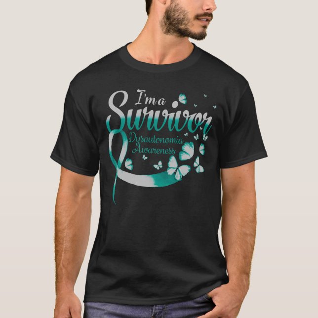 T-shirt I'm A Survivor Dysautonomia Awareness Butterfly Ri (Devant)
