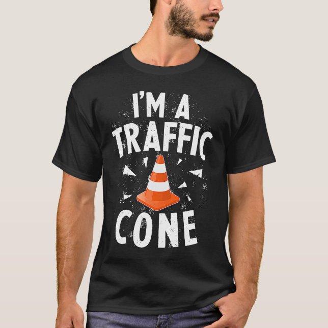 T-shirt I'm A Traffic Cone Lazy Easy Simple Halloween Cost (Devant)