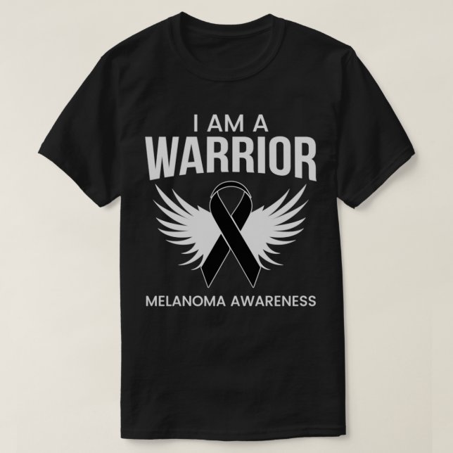 T-shirt I'm A Warrior Melanoma Awareness  Melanoma Survivo (Design devant)