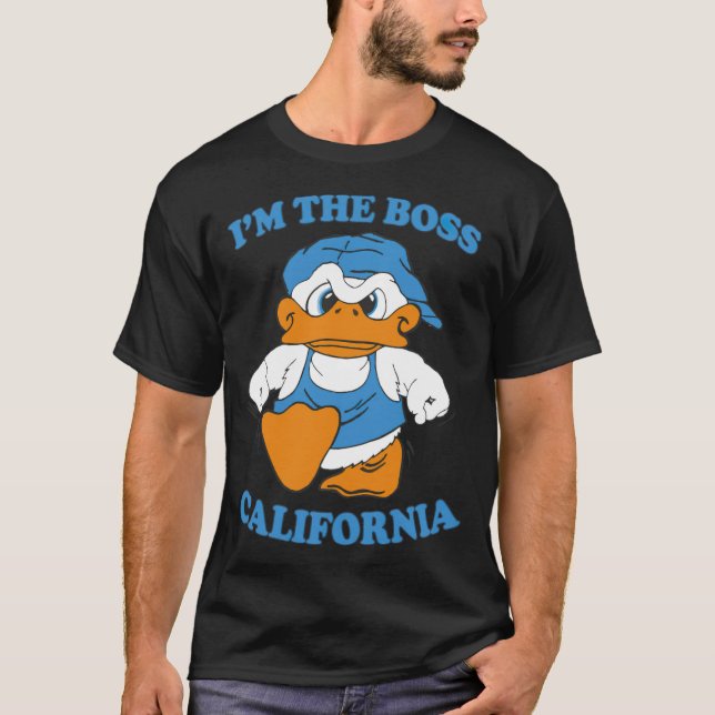 T-shirt Im Boss California Duck White T black lab chip (Devant)