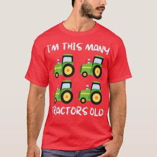 T-shirt Im Ce Beaucoup De Tracteurs Vieux 4 Ans Quatre Thè