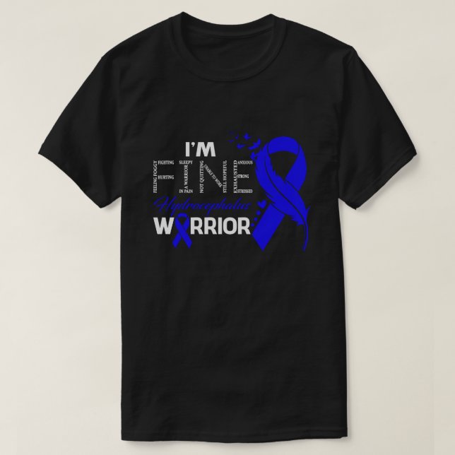 T-shirt I'm Fine Hydrocephalus Warrior Awareness Feather (Design devant)