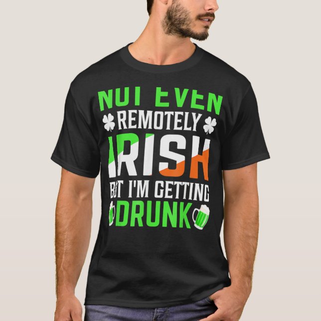 T-shirt I'm Getting Drunk Irish Flag Shamrock St Patrick's (Devant)