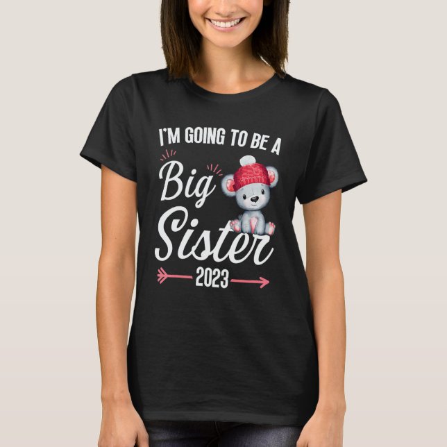 T-shirt I'm going to be a big sister announcement pregnanc (Devant)
