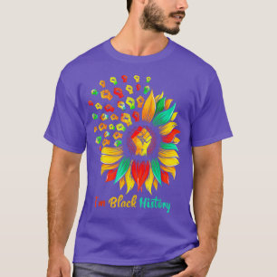 T-shirt Im Histoire noire Tournesol Poing Africain América