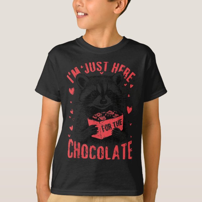 T-shirt I'm Just Here For The Chocolate Funny Raccoon Vale (Devant)