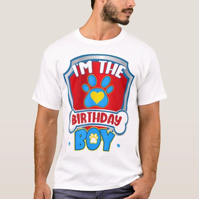 T-shirt Im L'Anniversaire Chien Chien Paw Famille Correspo (Devant)