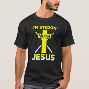 T-shirt Im Stickin Avec Jésus Drummer Drummer Set Musique