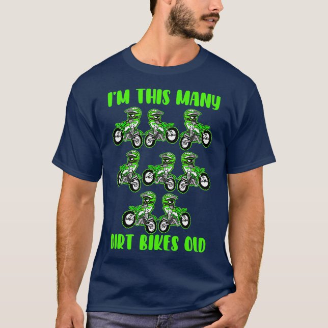 T-shirt Im This Many Dirt Vélos Vieux 8 Ans 8ème Anniversa (Devant)