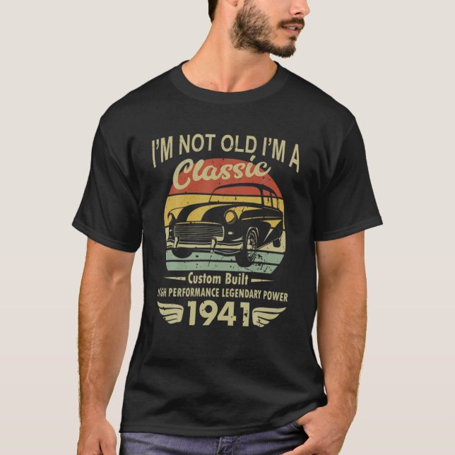 T-shirt Im Voiture Classique 80E Anniversaire 80 Ans Né Da (Devant)