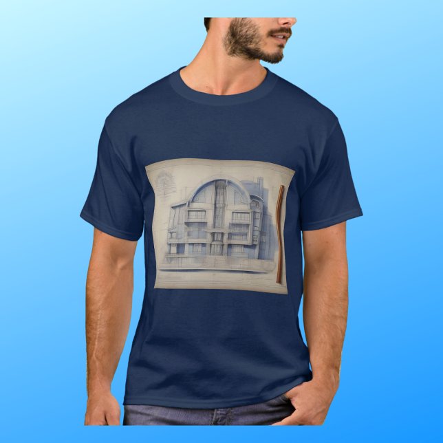 T-shirt Image architecturale vintage sur (Architectural blueprint t-shirt)