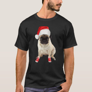 T-shirt Image de chaussettes de Noël avec un adorable chio