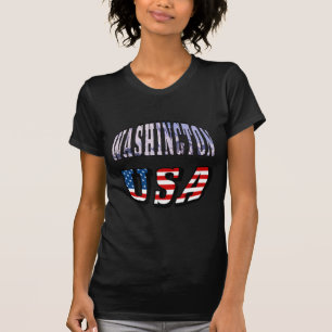 T-shirt Image de l'État de Washington et texte du drapeau