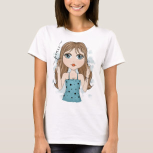 T-shirt Image de paix de fille mignonne illustrant la paix