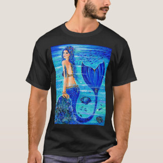 T-shirt Image de sirène de récif bleu par Renee L Lavoie