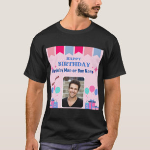 T-shirt Image de texte Joyeux Anniversaire Vœux Hommes Gar