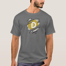 Image déchirée de Dogecoin avec le logo révélé en