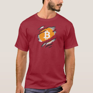 T-shirt Image déchirée par Bitcoin avec le logo Reveal Und