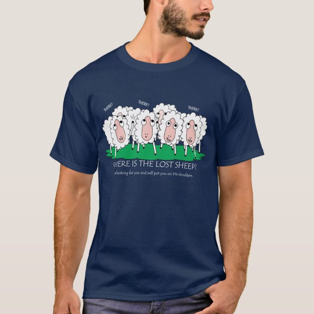 T-shirt Image drôle d'où est le mouton perdu (Devant)