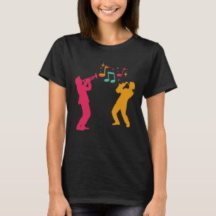 T-shirt Image du lecteur de trompette et de saxophone