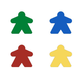 T-shirt Image meeple personnalisable rouge vert bleu jaune